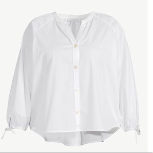 Free Assembly Women’s 3/4 Sleeve White Button Down Top